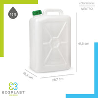 TANICA PER ALIMENTI PESANTE 15 L- ECOPLAST- 4,0 pz