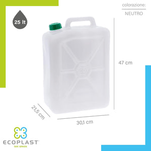 TANICA PER ALIMENTI PESANTE 25 L- ECOPLAST- 4,0 pz
