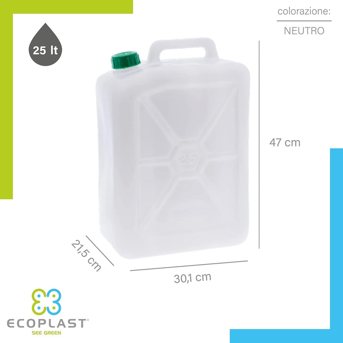 TANICA PER ALIMENTI PESANTE 25 L- ECOPLAST- 4,0 pz