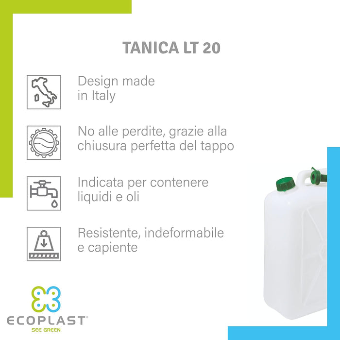 TANICA PER ALIMENTI Lt. 20- 4 pezzi  - ECOPLAST