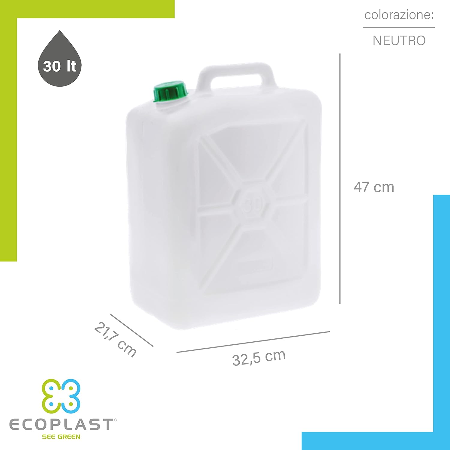 TANICA PER ALIMENTI PESANTE 30 L- ECOPLAST- 4,0 pz