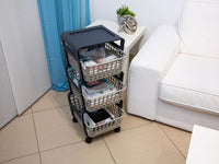 CARRELLO DA CUCINA CON CESTELLI 'MODULA' col. tortora  - ECOPLAST