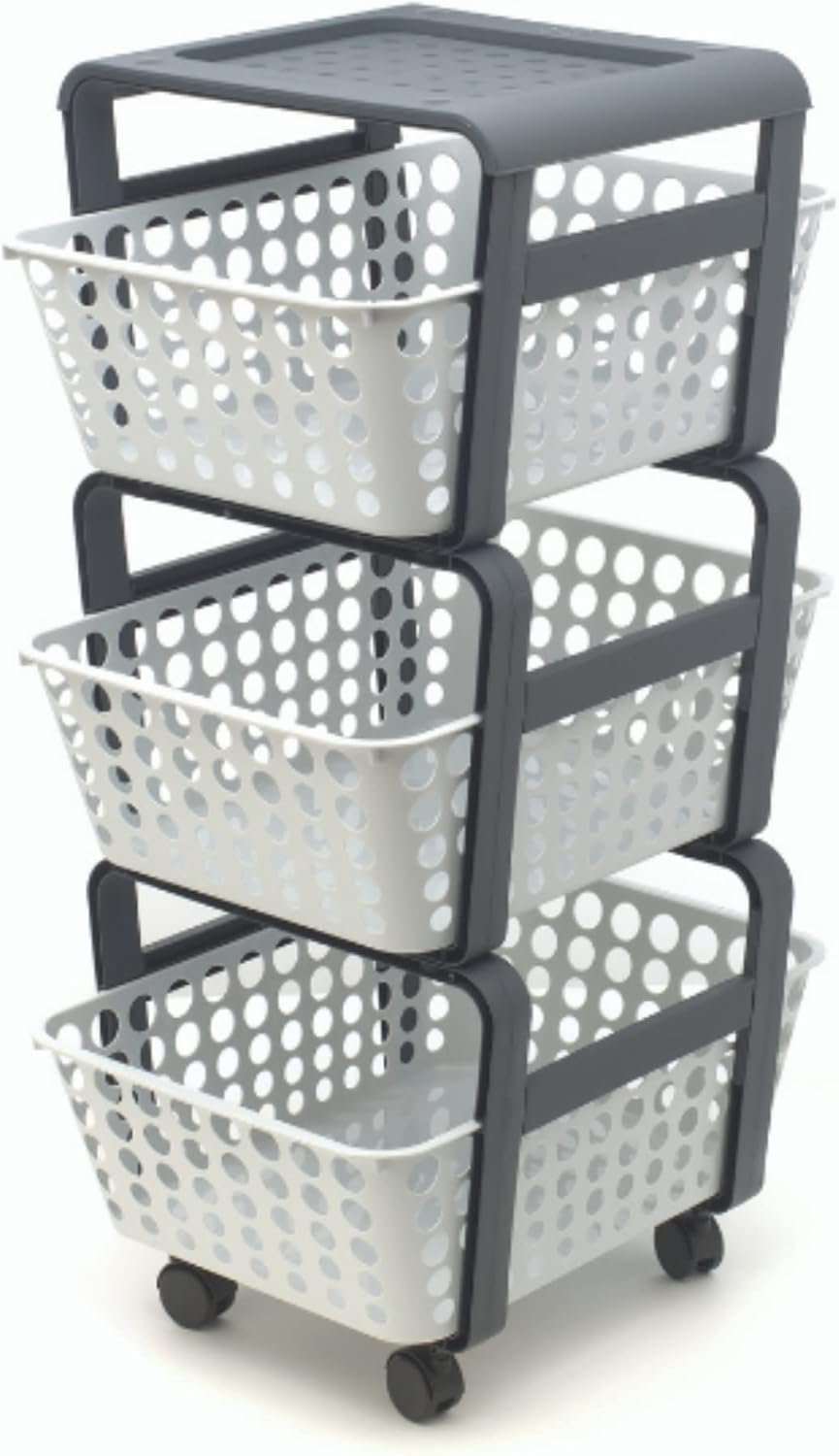 CARRELLO DA CUCINA CON CESTELLI 'MODULA' col. ghiaccio  - ECOPLAST