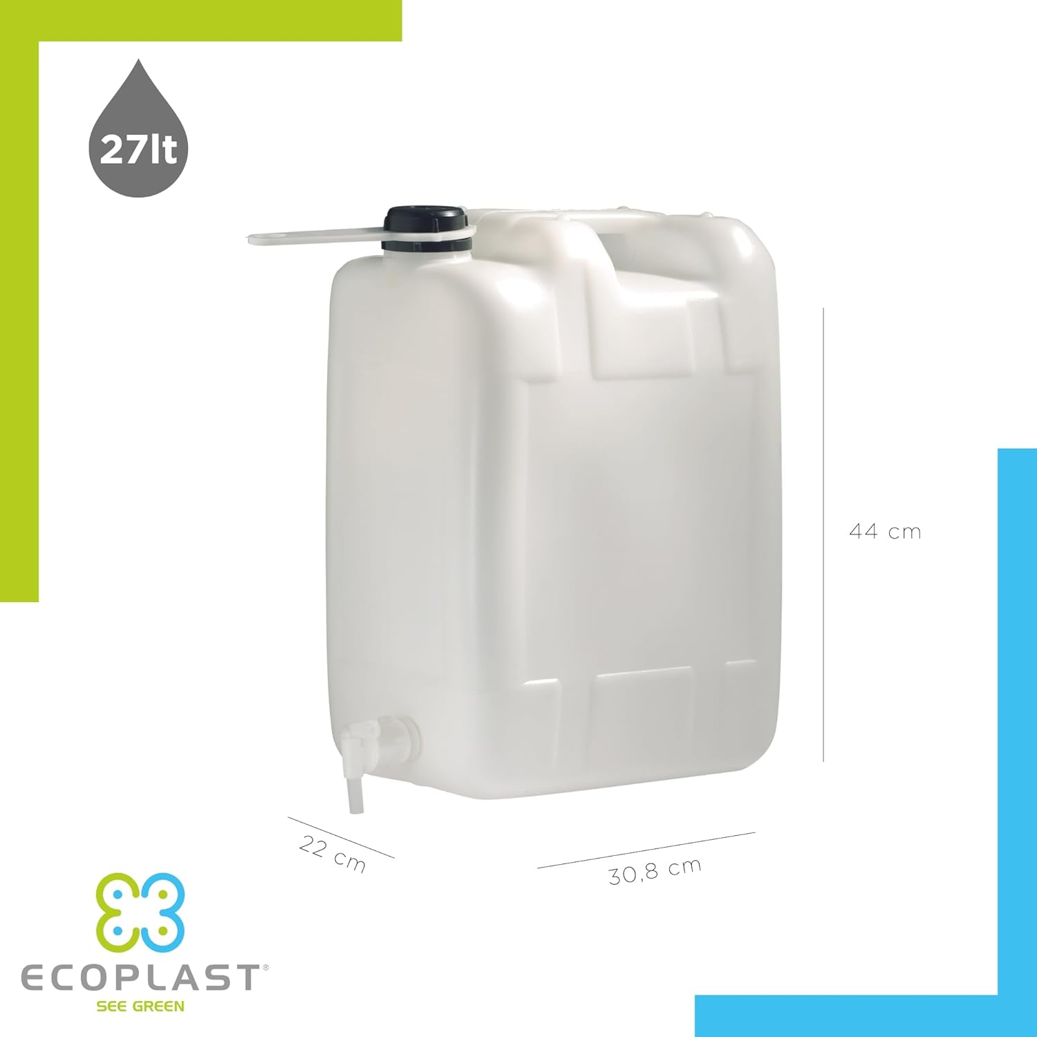 TANICA Lt. 27 Rubinetto non Incluso 4 pezzi ECOPLAST