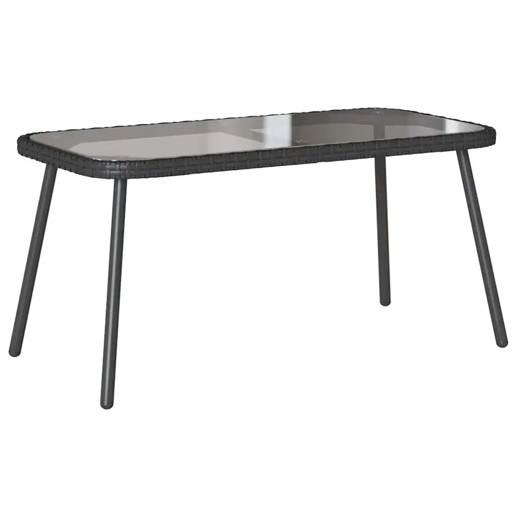 Set da Pranzo per Giardino con cuscino 2 pz | Set Salotto da Giardino Nero polyrattan