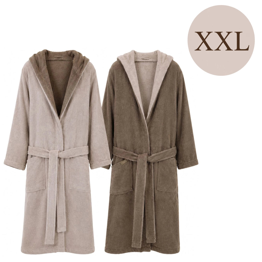 Sekate, Accappatoio 100% Cotone con Cappuccio Reversibile, Beige Crema