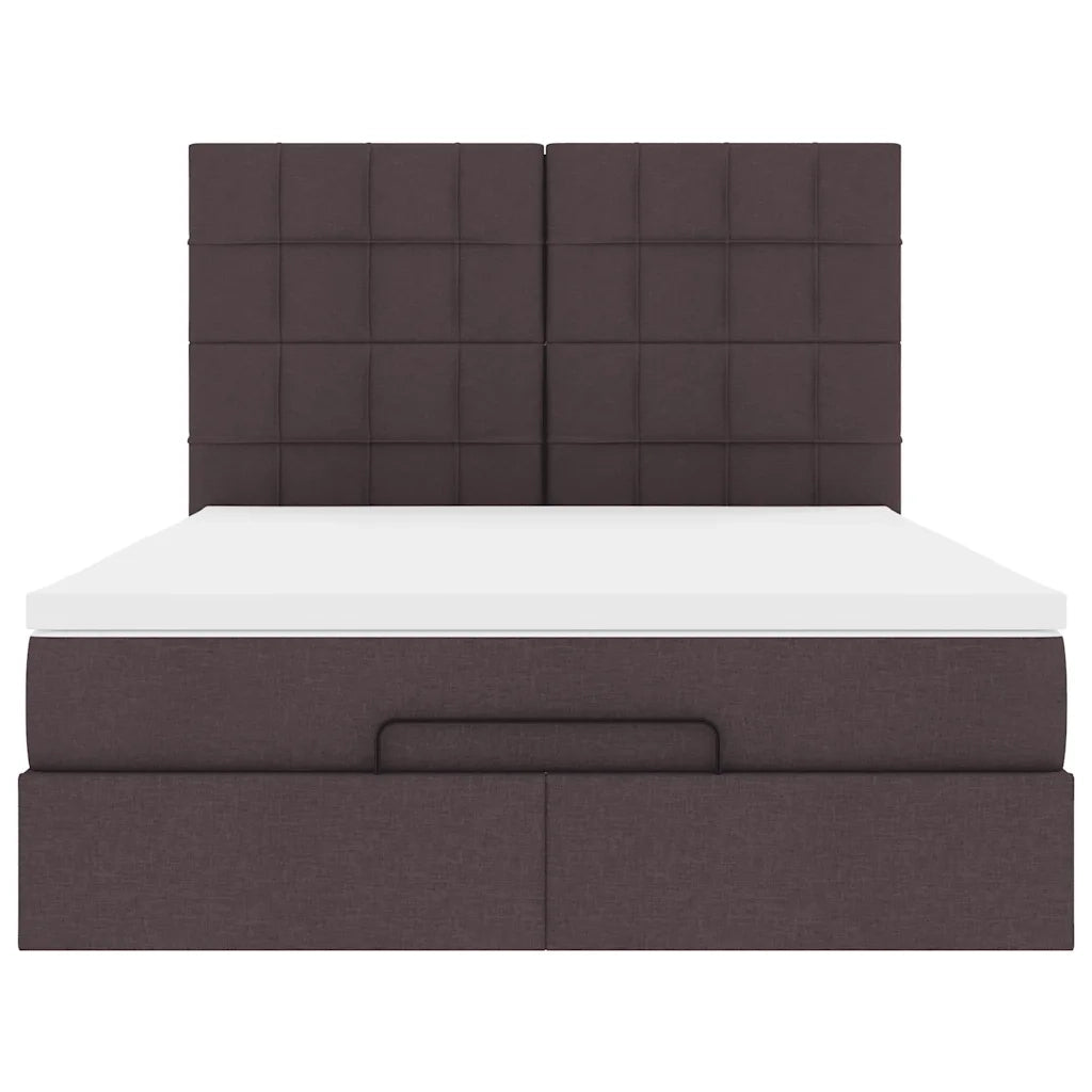 Struttura Letto Pouf con Materasso 140x200 cm in Tessuto 3313164