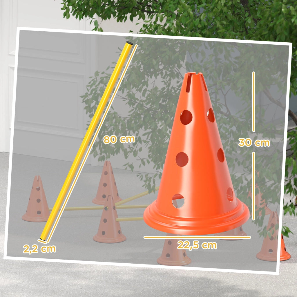 Set di Agilit¨¤ per Cani con 8 Coni e 8 Barriere ¨C Zephmum ¨C Verde