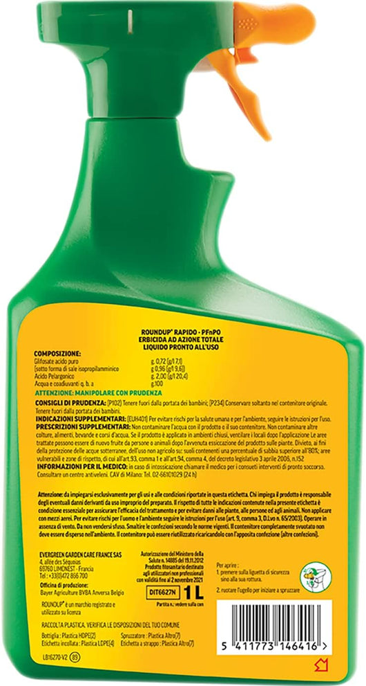 DISERBANTE TOTALE LIQUIDO PRONTO ALL'USO PFNPO- - lt.1 - 1 pezzi ROUNDUP