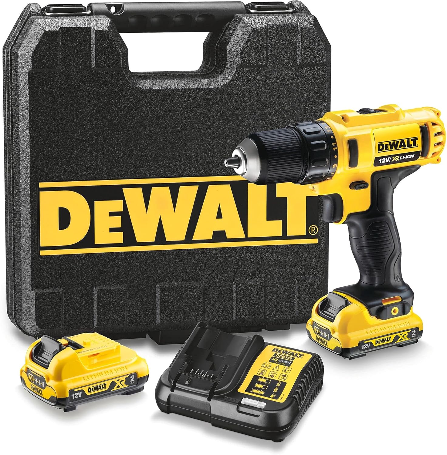TRAPANO AVVITATORE 2 BATTERIE LITIO 10,8V 2AH (DCD710D2-QW)- - 2 batterie al Litio da 2Ah - 1 pezzi DEWALT