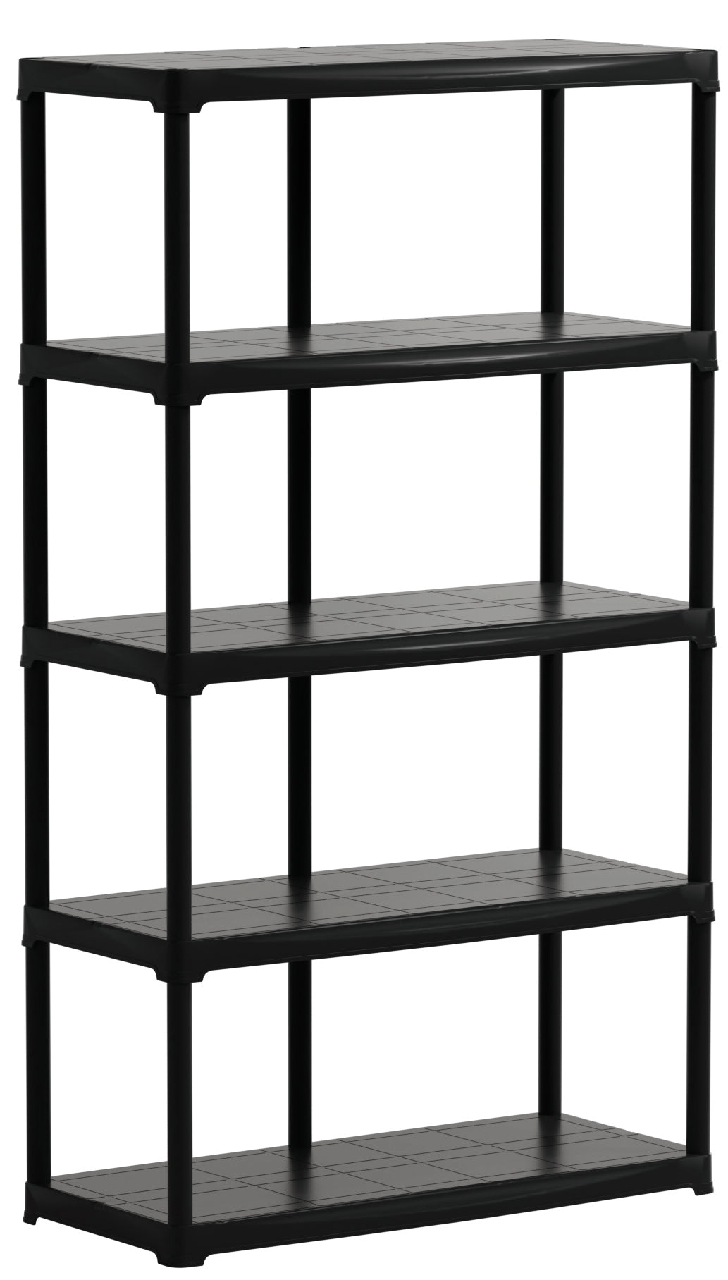 KIT SCAFFALI IN PLASTICA 5 RIPIANI cm. 100x40x176 h col. Nero