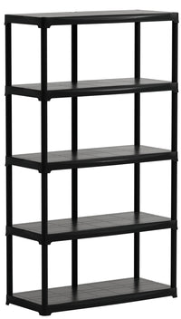 KIT SCAFFALI IN PLASTICA 5 RIPIANI cm. 100x40x176 h col. Nero