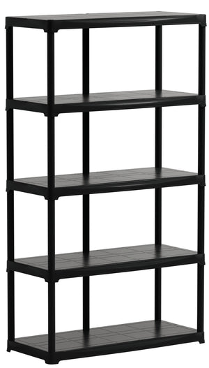 KIT SCAFFALI IN PLASTICA 5 RIPIANI cm. 100x40x176 h col. Nero