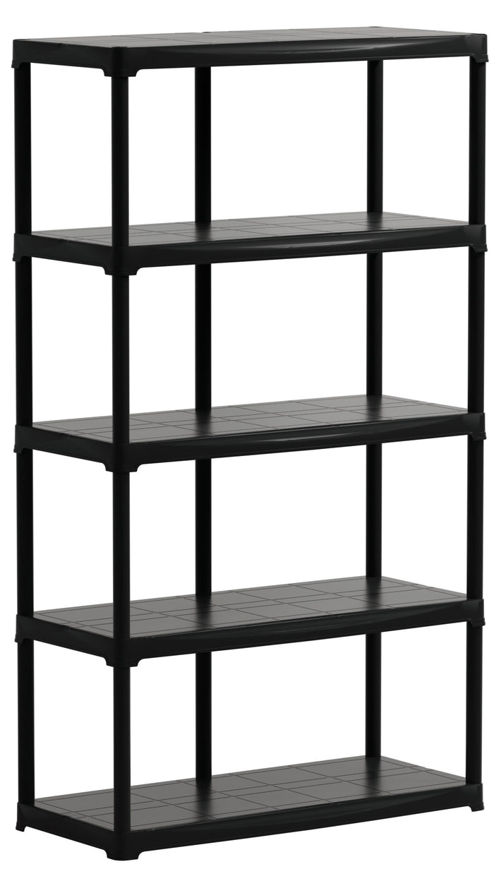 KIT SCAFFALI IN PLASTICA 5 RIPIANI cm. 100x40x176 h col. Nero