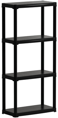 KIT SCAFFALI IN PLASTICA 4 RIPIANI cm. 60x30x133 h col. Nero