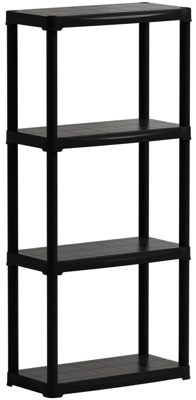 KIT SCAFFALI IN PLASTICA 4 RIPIANI cm. 60x30x133 h col. Nero