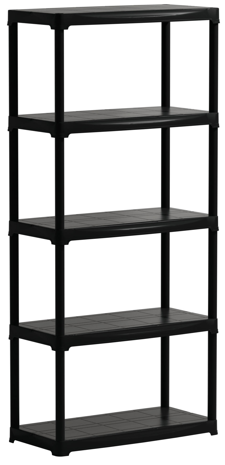 KIT SCAFFALI IN PLASTICA 5 RIPIANI  cm. 80x40x176 h col. Nero
