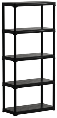 KIT SCAFFALI IN PLASTICA 5 RIPIANI  cm. 80x40x176 h col. Nero