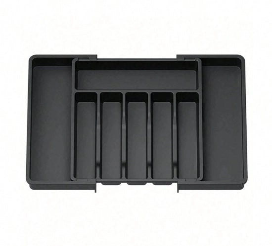 Organizzatore di Cucina a Scomparsa – Cassetta per Cucina con 8 Comparti, Plastica BPA Libera, Adatta per Cassetta Cucina 33–57 cm – Organizzatore di Cassetta per Cucina e Accessori Culinari
