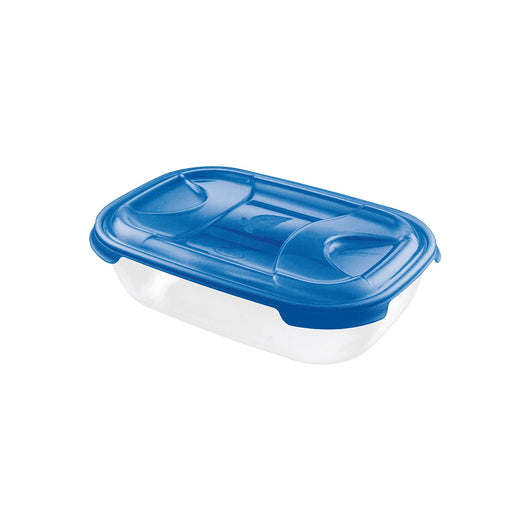 CONTENITORE RETTANGOLARE IN PLASTICA 'FRIGO BOX' lt1,15 cm 21,4x15xh.6 acqua trasp.  - TONTARELLI