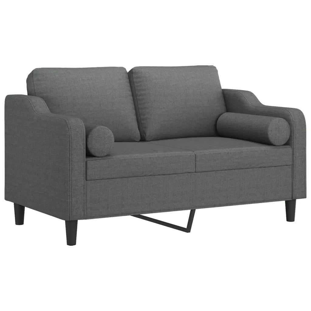 Divano a 2 Posti con Cuscini-Sofa 2 Posti con Cuscini Grigio Scuro 120 cm in Tessuto 178037