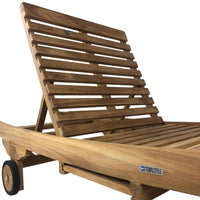 Lettino Prendisole Reclinabile per Esterno Meza con Schienale Regolabile in Legno Teak