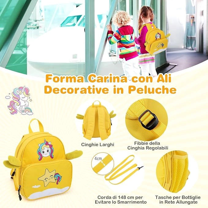 Valigia Cavalcabile per Bambini, 18" Valigia+ 12" Zaino,2 Pezzi, Trolley Bambini Bagaglio a Mano con Ruote Girevoli e Maniglia Retrattile, 2 Cingie Multiuso (Modello 3)