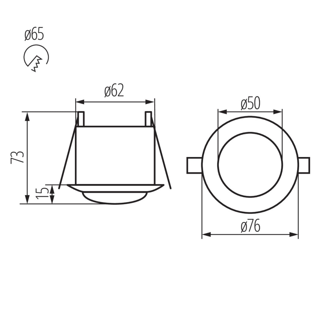Sensore movimento PIR incasso rotondo bianco 5m IP20 Kanlux