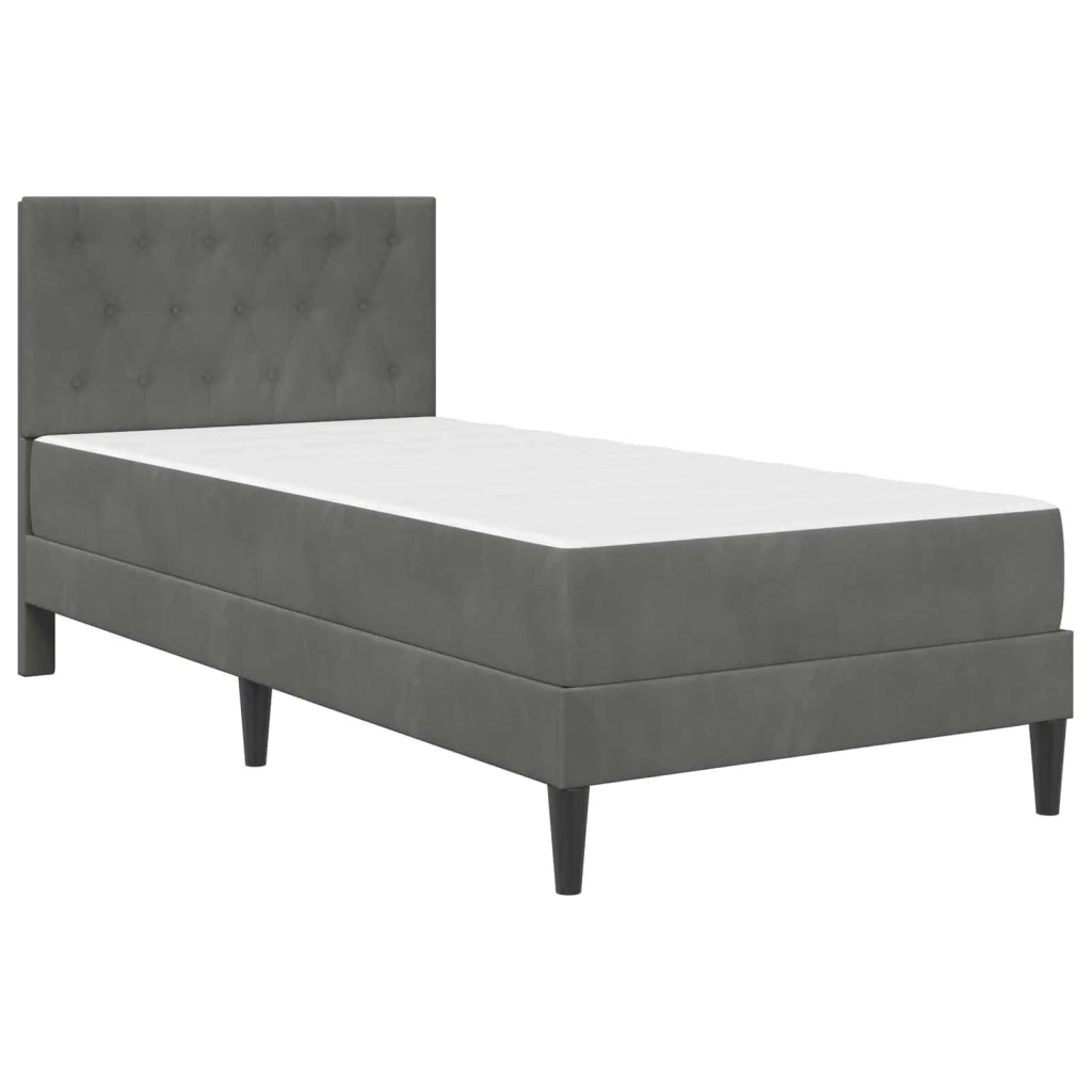 Struttura letto con materasso Grigio scuro 100 x 200 cm Velluto 3415031