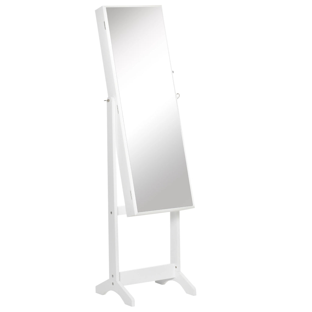 Specchio con cassetti e ganci ¨C zephmum ¨C bianco 46x36,5x151,5 cm