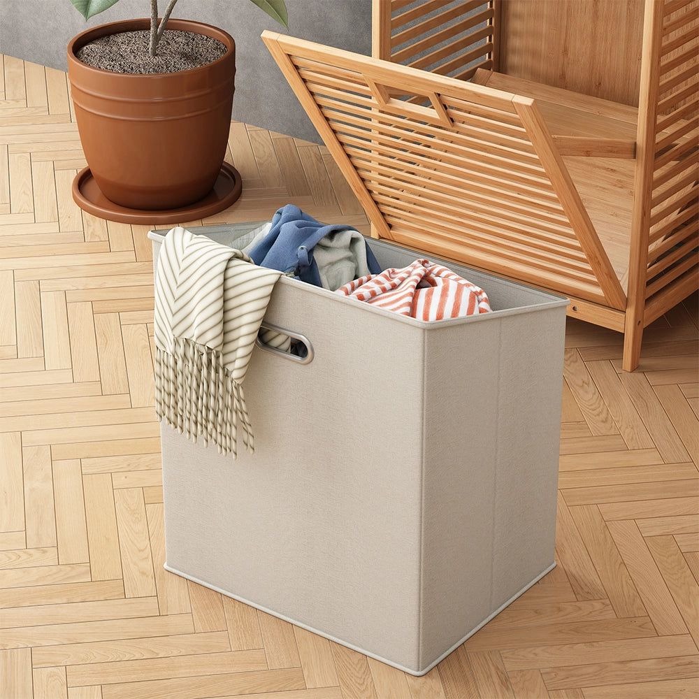 Vicco Mobiletto da bagno Bambù 48.3 x 114 cm con cesto portabiancheria