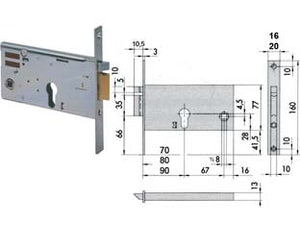 ELETTROSERRATURA DA INFILARE PER FASCE MM.77 H 1435- - mm.70 (14351700) - 1 pezzi CISA