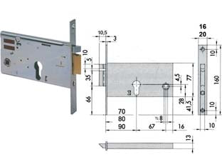 ELETTROSERRATURA DA INFILARE PER FASCE MM.77 H 1435- - mm.70 (14351700) - 1 pezzi CISA