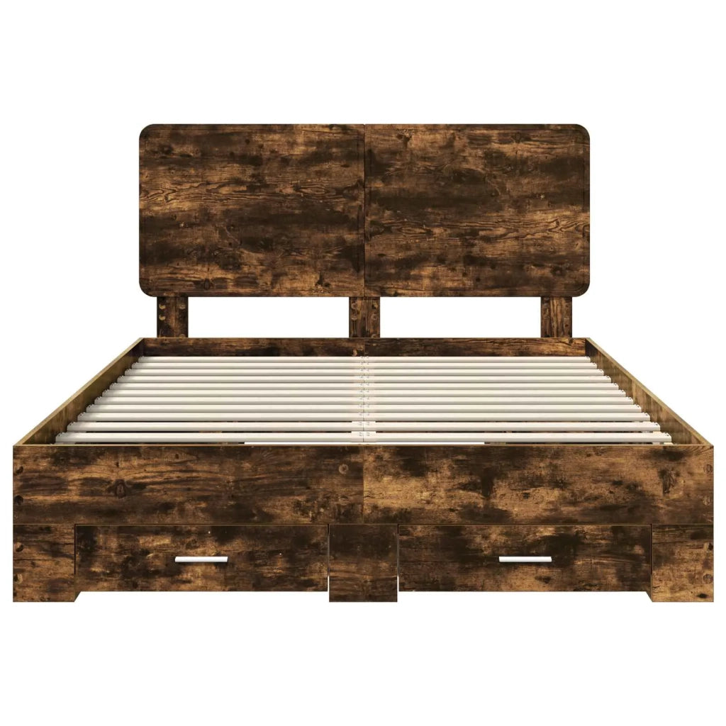 Struttura del letto Rovere fumé 140 x 190 cm Legno multistrato 3412787