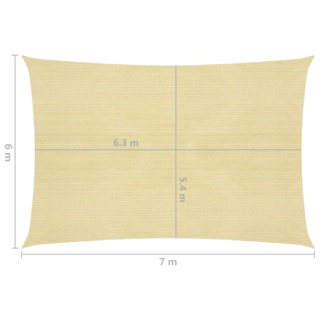 Vela ombreggiante 160 g/m² 6 x 7 m HDPE beige 02_0008994