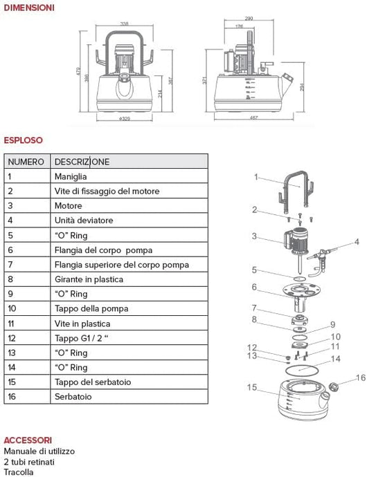 POMPA DECALCIFICANTE DISINCROSTANTE LT 20- lt. 20- FERRA- pezzi 1