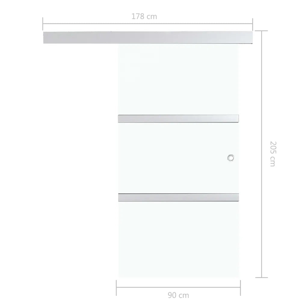 Porta Scorrevole Fermi Vetro ESG e Alluminio Argento 90x205 cm 288056