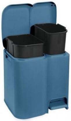 PATTUMIERA DIFFERENZIATA PATTY 2  cm.39x32,5x41h. lt.13+8 azzurra    TONTARELLI