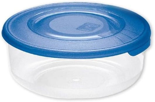 CONTENITORE TONDO IN PLASTICA SET 'FRIGO BOX' coperchio acqua trasparente  - TONTARELLI