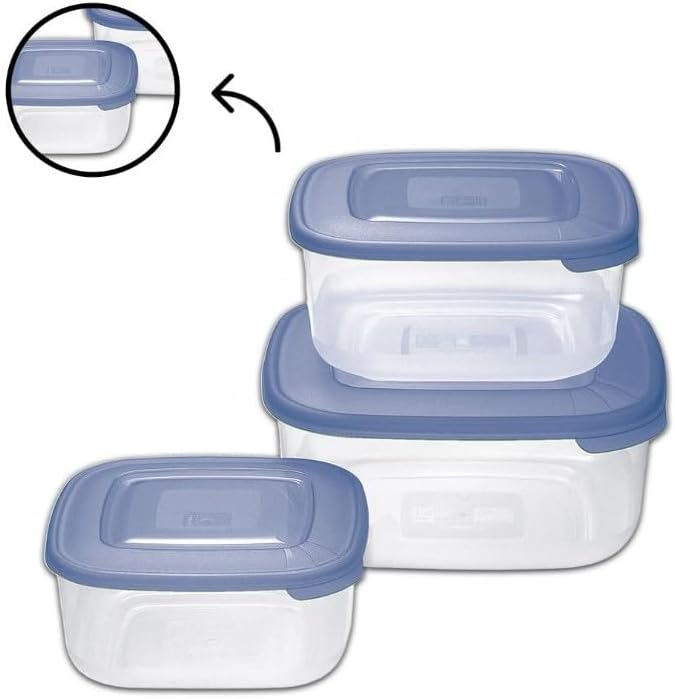 CONTENITORE QUADRO IN PLASTICA SET 'FRIGO BOX' nuvola  - TONTARELLI