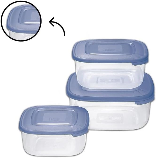 CONTENITORE QUADRO IN PLASTICA SET 'FRIGO BOX' nuvola  - TONTARELLI