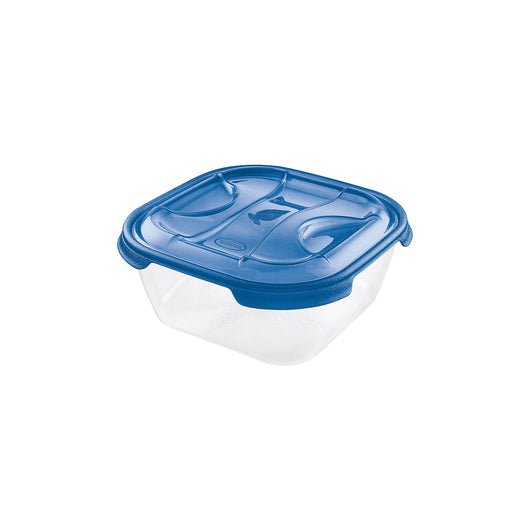 CONTENITORE QUADRO IN PLASTICA 'FRIGO BOX' lt1 cm.15,8x15,8xh.7,45 acqua trasp  - TONTARELLI