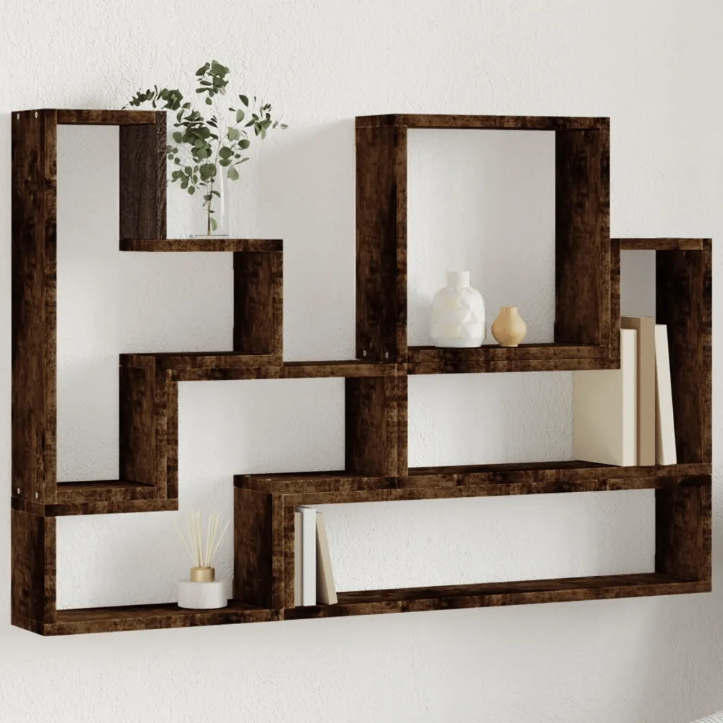 Mensola a Muro | Mensola a parete Rovere Fumo 96x12x64 cm in Legno Multistrato