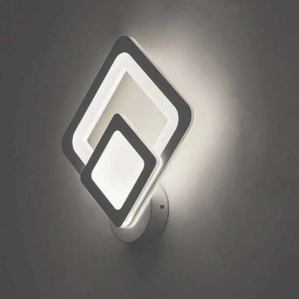 Trade Shop - Applique Led A Rombo 12 W Parete Lumetto Abat Jour Luce 6500k 3000k 4000k E82-b -