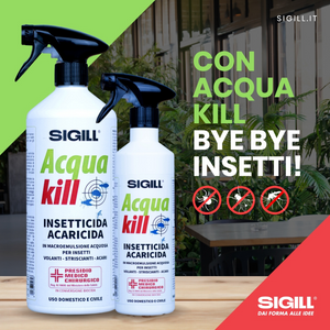 Insetticida acaricida acqua kill insetti striscianti volanti acari 500 ml 2 pezzi