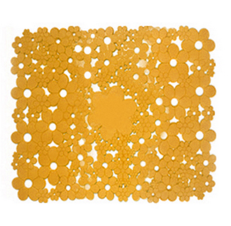 TAPPETO ANTISCIVOLO MOD. FLOWERS CM 53 X 53- Arancio- DH- pezzi 1