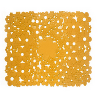 TAPPETO ANTISCIVOLO MOD. FLOWERS CM 53 X 53- Arancio- DH- pezzi 1