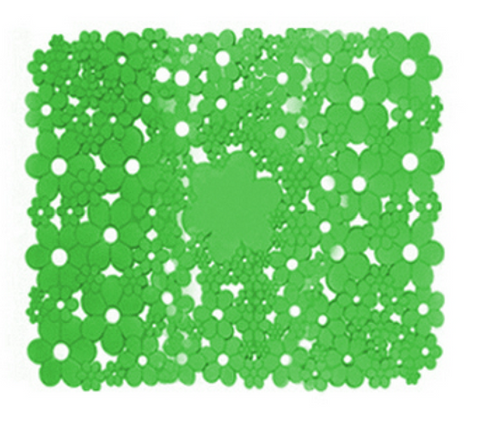 TAPPETO ANTISCIVOLO MOD. FLOWERS CM 53 X 53- Verde acido- DH- pezzi 1