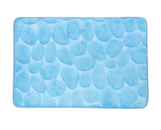 TAPPETO ANTISCIVOLO BAGNO CIOTTOLI 40X60 CM- Azzurro- SPIRE- pezzi 1