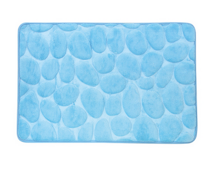 TAPPETO ANTISCIVOLO BAGNO CIOTTOLI 40X60 CM- Azzurro- SPIRE- pezzi 1